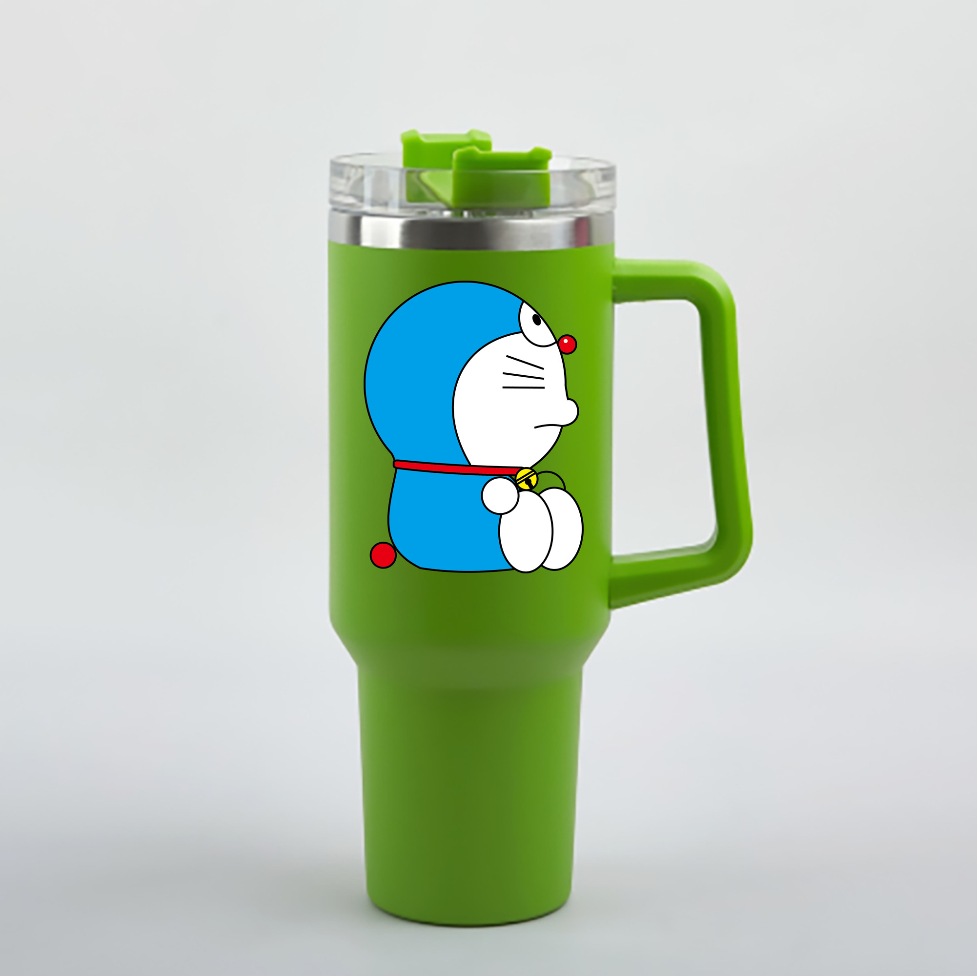 （画像用） ドラえもん Doraemon 1200mL車用タンブラー - クリスタルステッカー（プラスチックストロー付き）